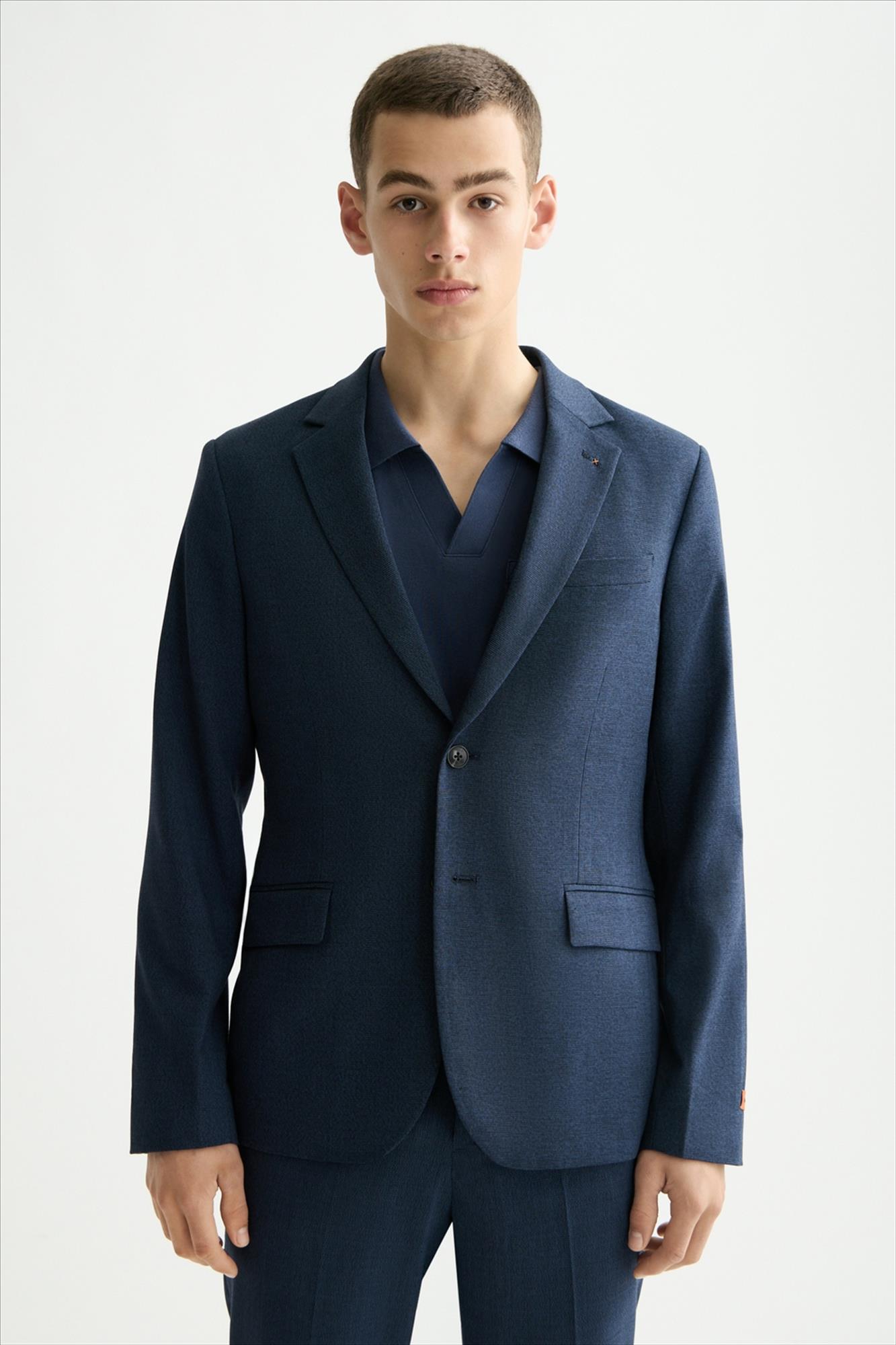 Scotch & Soda - Blauwe Check Regular blazer