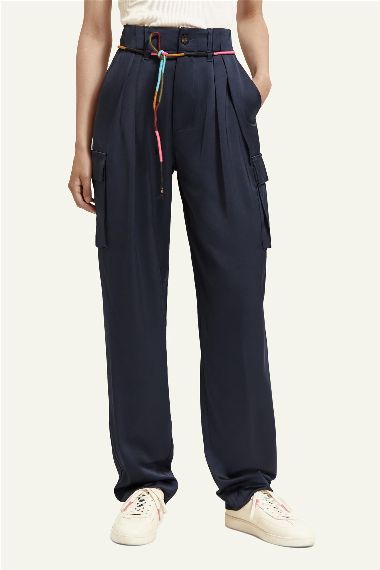 Scotch & Soda - Donkerblauwe Faye Utility broek